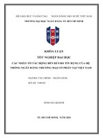 Các nhân tố tác Động Đến rủi ro tín dụng của hệ thống ngân hàng thương mại cổ phần tại việt nam