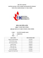 IUH - BÁO CÁO TIỂU LUẬN VI SINH THỰC PHẨM - BACILLUS CEREUS TRONG THỰC PHẨM