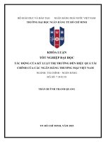 Tác Động của kỷ luật thị trường Đến hiệu quả tài chính của các ngân hàng thương mại việt nam