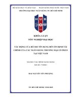 Tác Động của rủi ro tín dụng Đến Ổn Định tài chính của các ngân hàng thương mại cổ phần tại việt nam