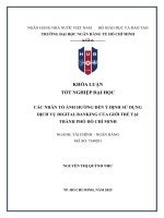 Các nhân tố Ảnh hưởng Đến Ý Định sử dụng dịch vụ digital banking của giới trẻ tại tp hcm