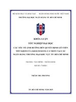 Các yếu tố Ảnh hưởng Đến quyết Định gửi tiền tiết kiệm của khách hàng cá nhân tại các ngân hàng thương mại khu vực tp  hồ chí minh