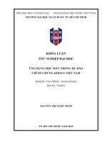 Ứng dụng học máy trong dự báo chỉ số chứng khoán việt nam