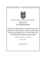 Nhân tố Ảnh hưởng Đến quyết Định sử dụng thẻ tín dụng của khách hàng cá nhân tại ngân hàng thương mại cổ phần Đầu tư và phát triển việt nam chi nhánh tân bình tp  hồ chí minh