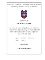 Tác Động của lạm phát lên giá cổ phiếu các ngân hàng thương mại cổ phần niêm yết trên thị trường chứng khoán việt nam giai Đoạn 2015   2024