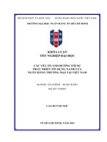 Các yếu tố Ảnh hưởng tới sự phát triển tín dụng xanh của ngân hàng thương mại tại việt nam