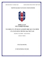 Tác Động của tín dụng xanh Đến hiệu quả tài chính của ngân hàng thương mại việt nam