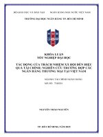 Tác Động của trách nhiệm xã hội Đến hiệu quả tài chính nghiên cứu trường hợp các ngân hàng thương mại tại việt nam