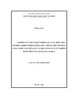 Nghiên cứu mức Độ Ô nhiễm của các hợp chất hydrocarbon perflo hóa (pfc) trong môi trường làng nghề tái chế giấy và khả năng xử lý Ô nhiễm bằng bèo tây (eichhornia crassipes)