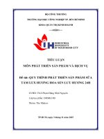 IUH - TIỂU LUẬN PHÁT TRIỂN SẢN PHẨM VÀ DỊCH VỤ - QUY TRÌNH PHÁT TRIỂN SẢN PHẨM SỮA TẮM LUX HƯƠNG HOA SEN LƯU HƯƠNG 24H