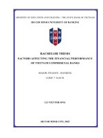 Factors affecting the financial performance of vietnam commercial banks  lê việt phương    tp  hồ chí minh
