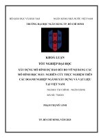 Xây dựng mô hình dự báo rủi ro vỡ nợ bằng các mô hình học máy nghiên cứu thực nghiệm trên các doanh nghiệp ngành xây dựng và vật liệu tại việt nam