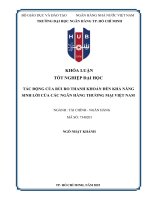 Tác Động của rủi ro thanh khoản Đến khả năng sinh lời của các ngân hàng thương mại việt nam