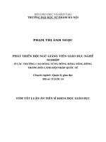 Tóm tắt: Phát triển đội ngũ giảng viên giáo dục nghề nghiệp ở các trường cao đẳng vùng Đồng bằng sông Hồng trong bối cảnh Hội nhập quốc tế