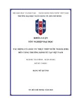 Tác Động của Đầu tư trực tiếp nước ngoài (fdi) Đến tăng trưởng kinh tế tại việt nam