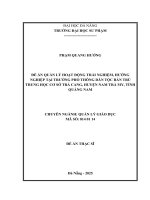 Quản lý hoạt Động trải nghiệm, hướng nghiệp tại trường phổ thông dân tộc bán trú trung học cơ sở trà cang, huyện nam trà my, tỉnh quảng nam