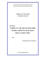 Nghiên cứu hệ thống truyền Động Điện có Điều chỉnh tốc Độ sử dụng Động cơ một chiều