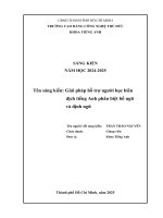 Giải pháp hỗ trợ người học biên dịch tiếng anh phân biệt bổ ngữ và Định ngữ