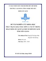 Thực trạng khai thác Đờn ca tài tử trong hoạt Động du lịch tại số Điểm du lịch tỉnh tiền giang