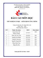 IUH - BÁO CÁO MÔN HỌC THÍ NGHIỆM CƠ HỌC – KIỂM ĐỊNH CÔNG TRÌNH
