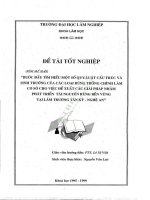 Bước Đầu tìm hiểu một số quy luật cấu trúc và sinh trưởng của các loại rừng trồng chính làm cơ sở cho việc Đề xuất các giải pháp nhằm phát triển tài nguyên rừng bền vững tại lâm trường tân kỳ, nghệ an