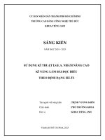 Sử dụng kĩ thuật i s e a nhằm nâng cao kĩ năng làm bài Đọc hiểu theo Định dạng ielts