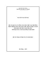Quản lý công tác bán trú tại trường phổ thông dân tộc bán trú trung học cơ sở trà don, huyện nam trà my, tỉnh quảng nam giai Đoạn 2025 2030