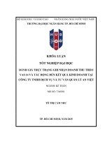 HUB - KHÓA LUẬN TỐT NGHIỆP - ĐÁNH GIÁ THỰC TRẠNG GHI NHẬN DOANH THU THEO VAS 14 VÀ TÁC ĐỘNG ĐẾN KẾT QUẢ KINH DOANH TẠI CÔNG TY TNHH DỊCH VỤ VÀ TƯ VẤN QUẢN LÝ AN VIỆT