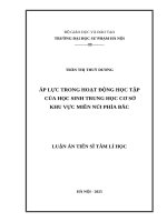 Áp lực trong hoạt động học tập của học sinh trung học cơ sở khu vực miền núi phía Bắc