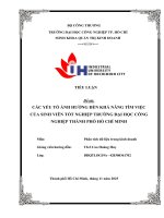 IUH - Phân tích dữ liệu trong kinh doanh - CÁC YẾU TỐ ẢNH HƯỞNG ĐẾN KHẢ NĂNG TÌM VIỆC CỦA SINH VIÊN TỐT NGHIỆP TRƯỜNG ĐẠI HỌC CÔNG NGHIỆP THÀNH PHỐ HỒ CHÍ MINH