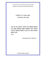 Phân tích Ổn Định Động của hệ thống Điện nhiều máy phát có sự thâm nhập cao của máy phát Điện gió