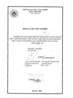 Nghiên cứu xác Định một số yếu tố kỹ thuật trong Điều chế rừng phục hồi (trạng thái iib) Áp dụng phương thức chặt nuôi dưỡng tại lâm trường con cuông, tỉnh nghệ an