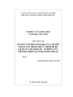 Di sản văn hóa bản Địa của người chăm tác Động Đến Ý Định Đi du lịch của du khách   nghiên cứu trường hợp tại tỉnh ninh thuận