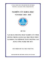 Vận Dụng Pháp Nghiên Cứu Tình Huống Trong Giảng Dạy Học Phần Thuế Tại Khoa Tài Chính Kế Toán - Trường Cao Đẳng Công Nghệ Thủ Đức.pdf