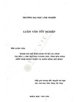 Đánh giá mô hình kinh tế hộ gia Đình tại Đội 5, lâm trường lương sơn, tỉnh hòa bình, kiến nghị hoàn thiện và nhân rộng mô hình