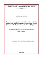 Tóm tắt tiếng anh nghiên cứu bổ sung cơ sở khoa học Để bảo tồn và phát triển cây thủy tùng (glyptostrobus pensilis (staunton ex d  don) k  koch) tại tây nguyên