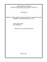 Tóm tắt nghiên cứu phát triển du lịch chăm sóc sức khỏe (wellness tourism) tại tỉnh hòa bình, việt nam