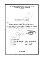 Nghiên cứu một số Đặc Điểm về cấu trúc và Đa dạng sinh học các loài cây tự nhiên tiểu khu 619 thuộc vườn quốc gia bến en   tỉnh thanh hóa