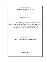 Quản lý Ứng dụng công nghệ thông tin trong hoạt Động dạy học Ở trường thcs lý tự trọng, huyện phước sơn, tỉnh quảng nam giai Đoạn 2025 2030