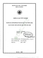 Đánh giá mô hình sử dụng Đất cấp nông hộ tại xã bắc sơn, huyện sóc sơn, hà nội