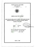 Khả năng ra hoa, quả và Động thái một số chất khoáng trong lá loài macdamia trồng tại ba vì, hà nội