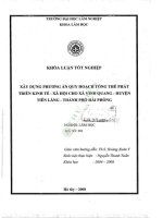 Xây dựng phương Án quy hoạch tổng thể phát triển kinh tế   xã hội cho xã vinh quang   huyện tiên lãng   thành phố hải phòng