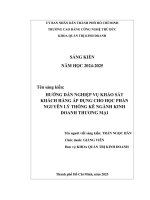 Hướng dẫn nghiệp vụ khảo sát khách hàng Áp dụng cho học phần nguyên lý thống kê ngành kinh doanh thương mại