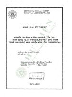 Nghiên cứu Ảnh hưởng ban Đầu của các hoạt Động dự Án trồng rừng việt   Đức kfw4 tại xã nghi công nam, huyện nghi lộc, tỉnh nghệ an