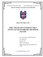 Báo cáo thực tập thực trạng mở tài khoản trực tuyến tại vietcombank chi nhánh sài gòn