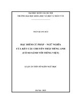 Đặc điểm cú pháp - ngữ nghĩa của kết cấu chuyển thái tiếng Anh (có so sánh với tiếng Việt)