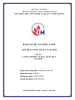 IUH - BÁO CÁO DỰ ÁN SỐNG XANH - LÀM XÀ PHÒNG TỪ DẦU ĂN ĐÃ QUA SỬ DỤNG