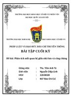 Đề bài phân tích mỗi quan hệ giữa nhà báo và công chúng