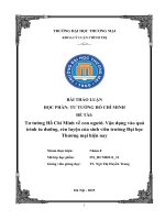 Tư tưởng hồ chí minh về con người  vận dụng vào quá trình tu dưỡng, rèn luyện của sinh viên trường Đại học thương mại hiện nay