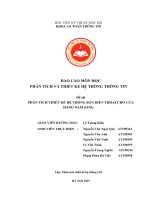 Đề tài phân tích thiết kế hệ thống bán Điện thoại cho cửa hàng nam sang